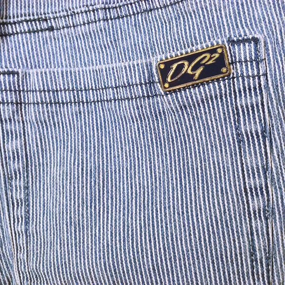 DG2 Diane Gilman Denim Mom Jeans -18WT Hickory Stripe Comfort Cropped Pants Blue - Picture 13 of 15